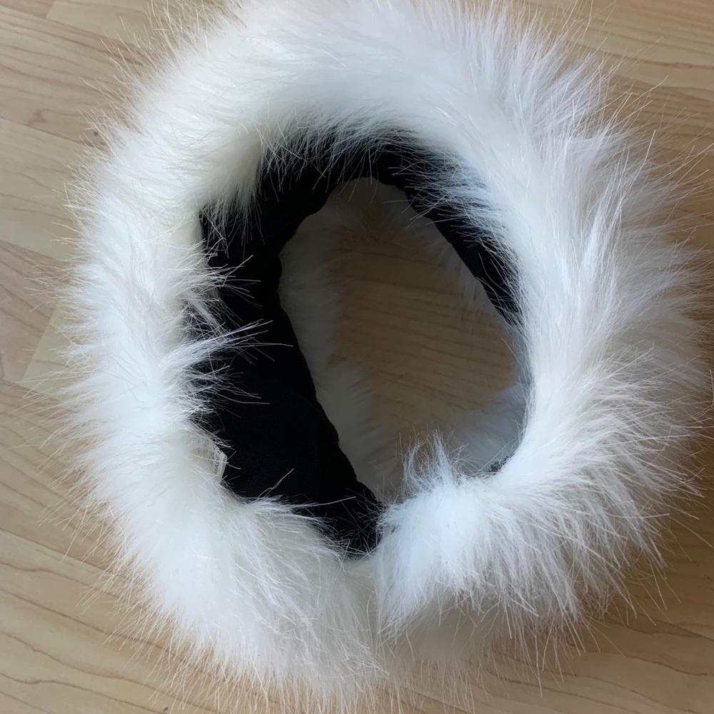 Cold weather white Diaz fur headband